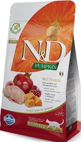 N&D Pumpkin Adult Sterilised Cat Quail & Pomegrante
